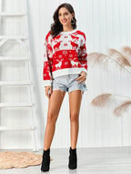 Reindeer Round Neck Sweater - Delanoir