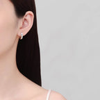 925 Sterling Silver Moissanite Huggie Earrings - Delanoir