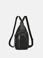 PU Leather Crossbody Bag with Two Detachable Strap - Delanoir