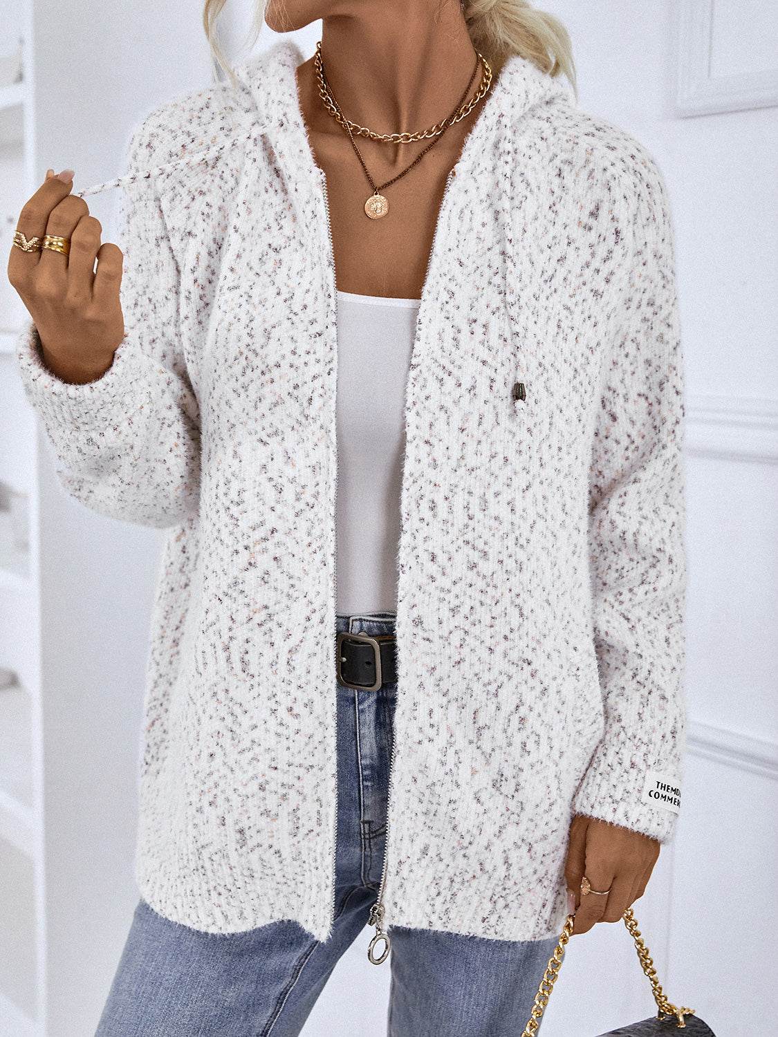 Zip-Up Hooded Sweater - Delanoir