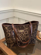 Leopard Polyester Tote Bag - Delanoir