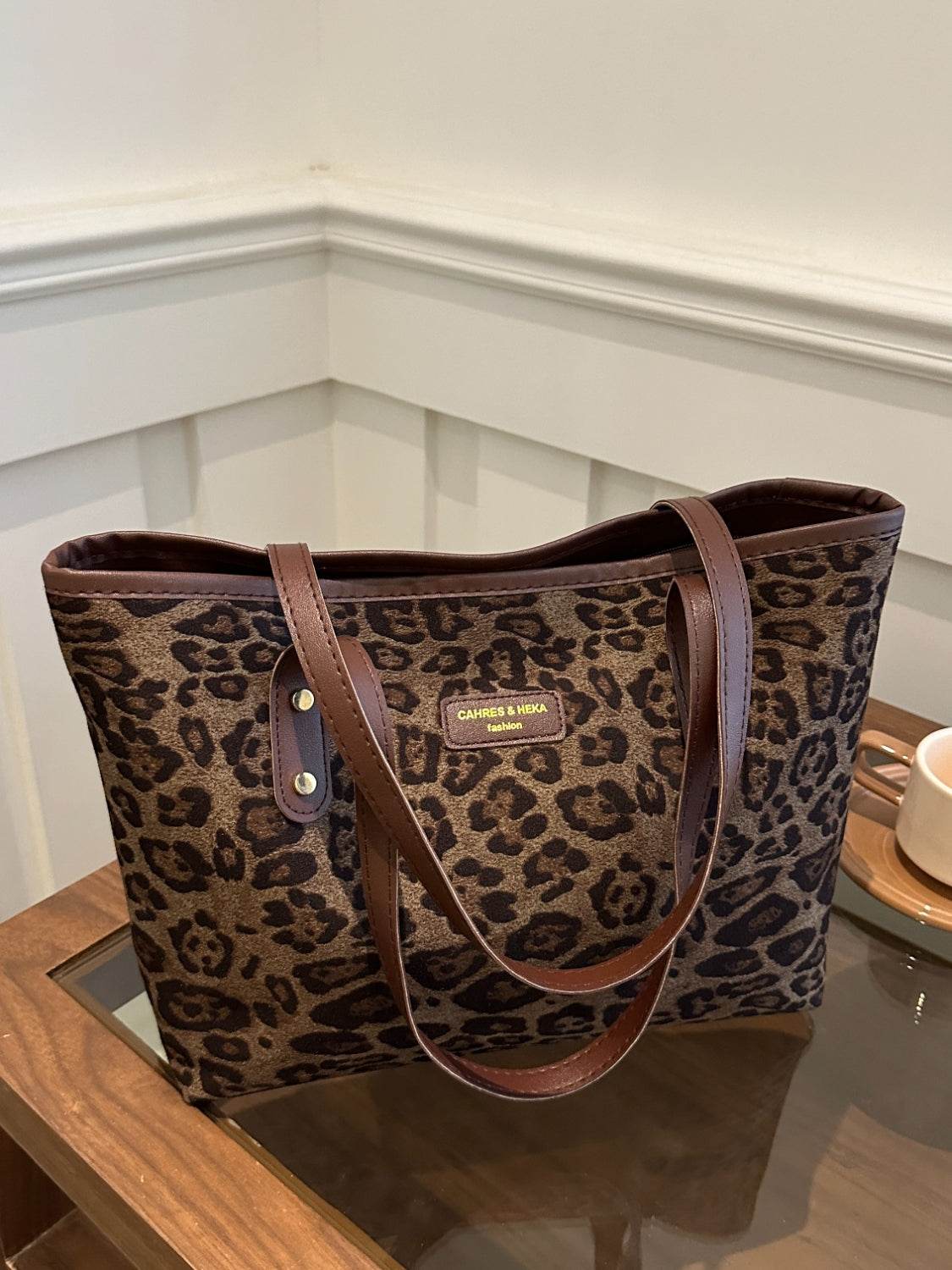 Leopard Polyester Tote Bag - Delanoir