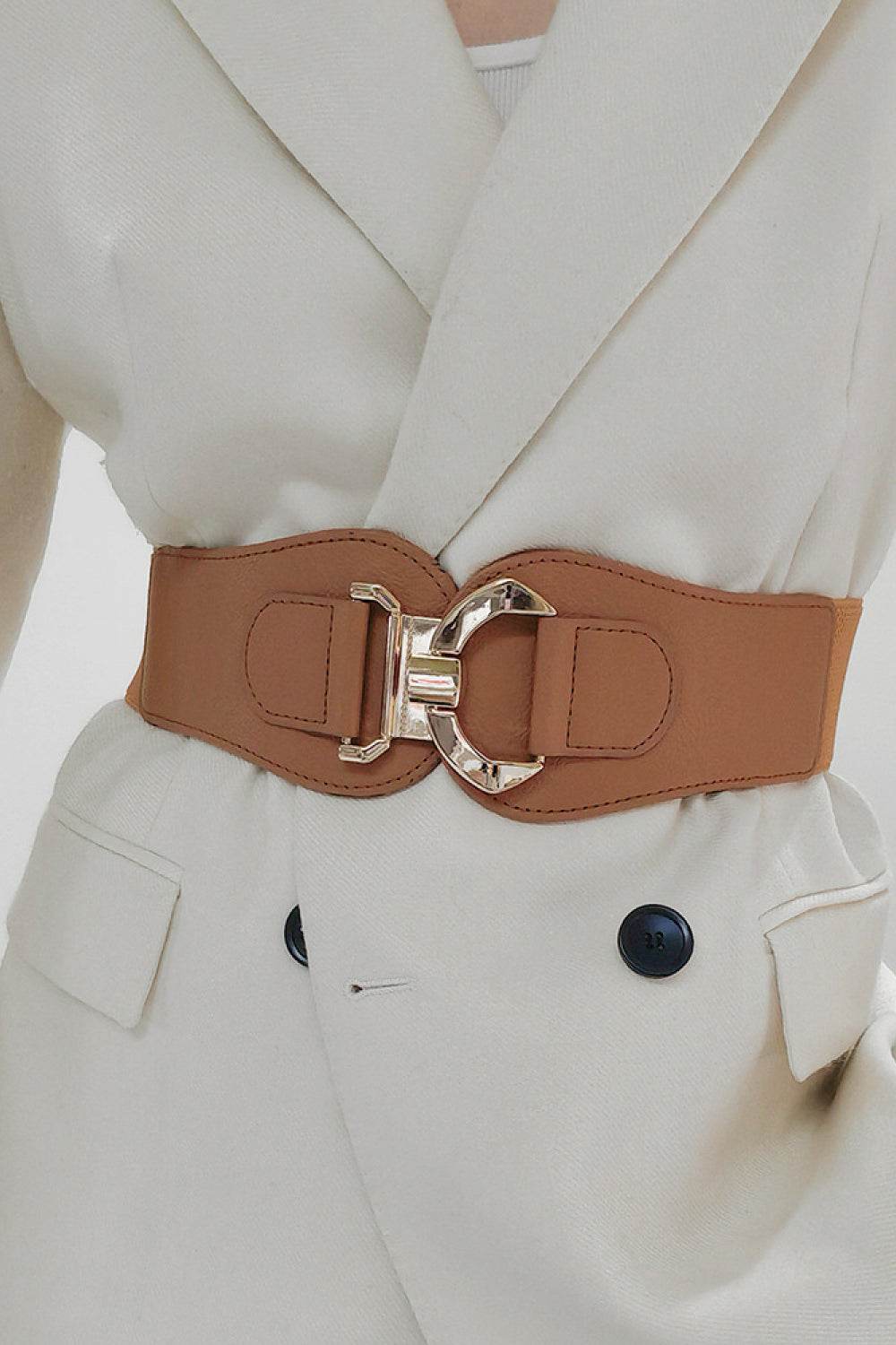 Alloy Buckle Elastic Belt - Delanoir