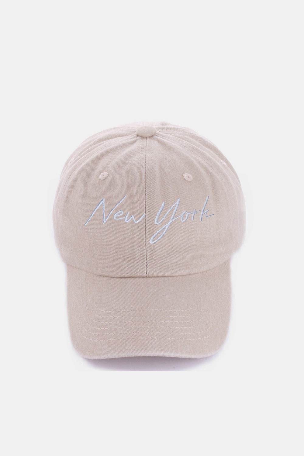 Zenana Washed Embroidered City Baseball Cap - Delanoir