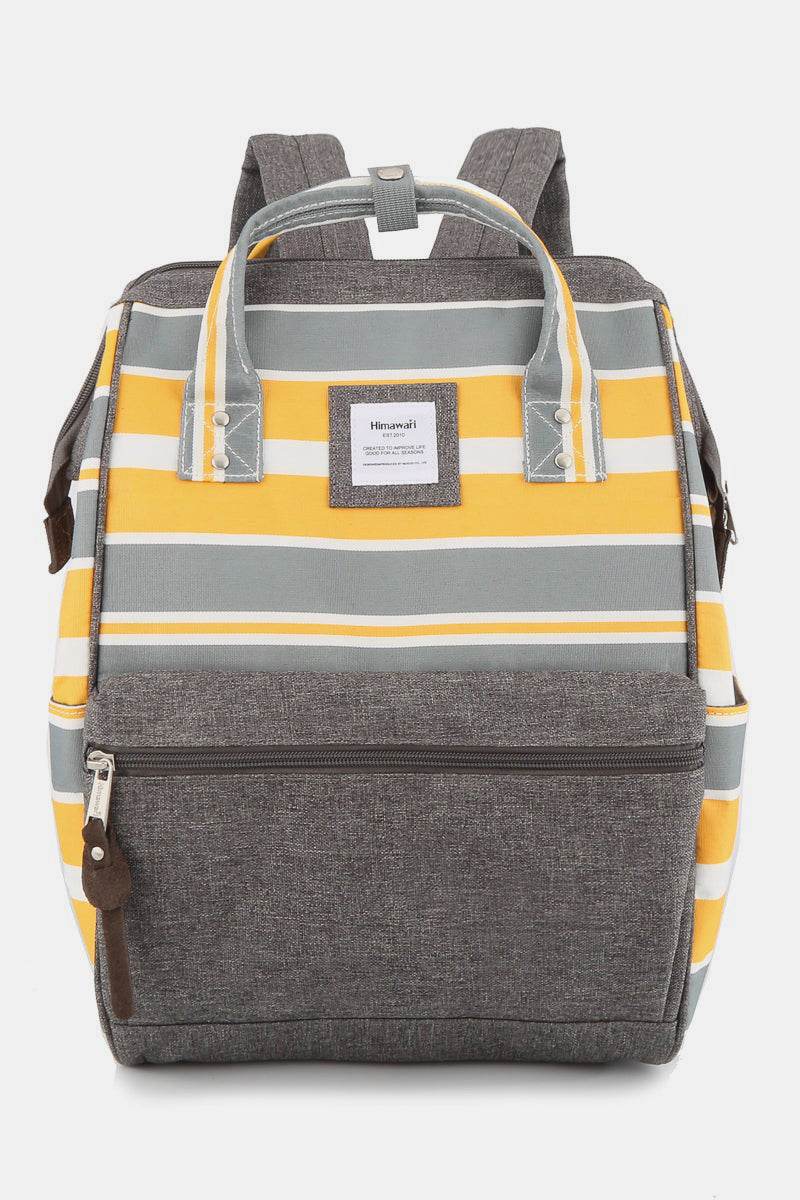Himawari Striped Waterproof Nylon Backpack Bag with Side Pockets - Delanoir