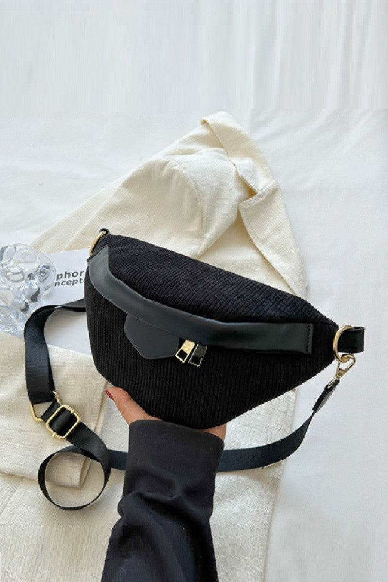 Zenana Corduroy Crossbody Bag with Removable Strap - Delanoir