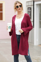Open Front Long Sleeve Cardigan - Delanoir