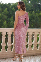One-Shoulder Long Sleeve Dress - Delanoir