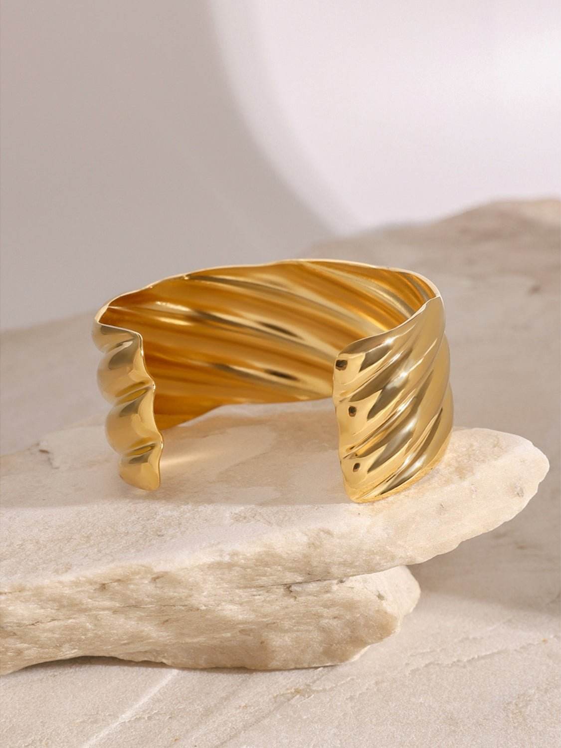 18K Gold-Plated Stainless Steel Open Ring - Delanoir