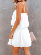 Ruched Spaghetti Strap Romper - Delanoir