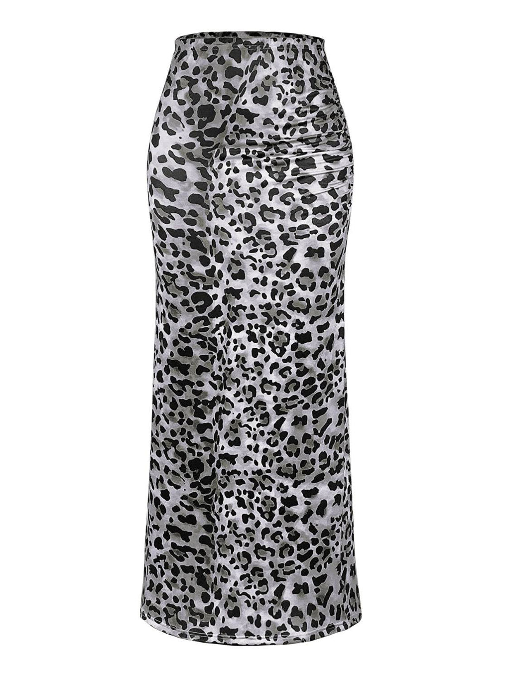 Honey Slit Leopard Midi Skirt - Delanoir