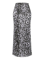 Honey Slit Leopard Midi Skirt - Delanoir