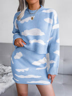 Cloud Sweater and Knit Skirt Set - Delanoir