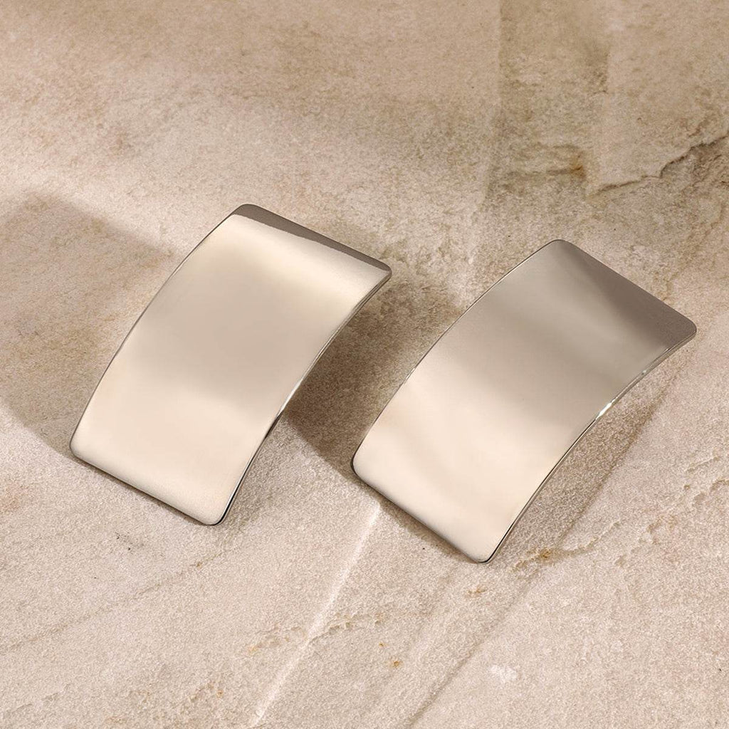 Stainless Steel Rectangle Earring - Delanoir
