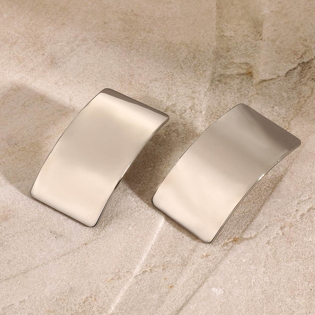 Stainless Steel Rectangle Earring - Delanoir