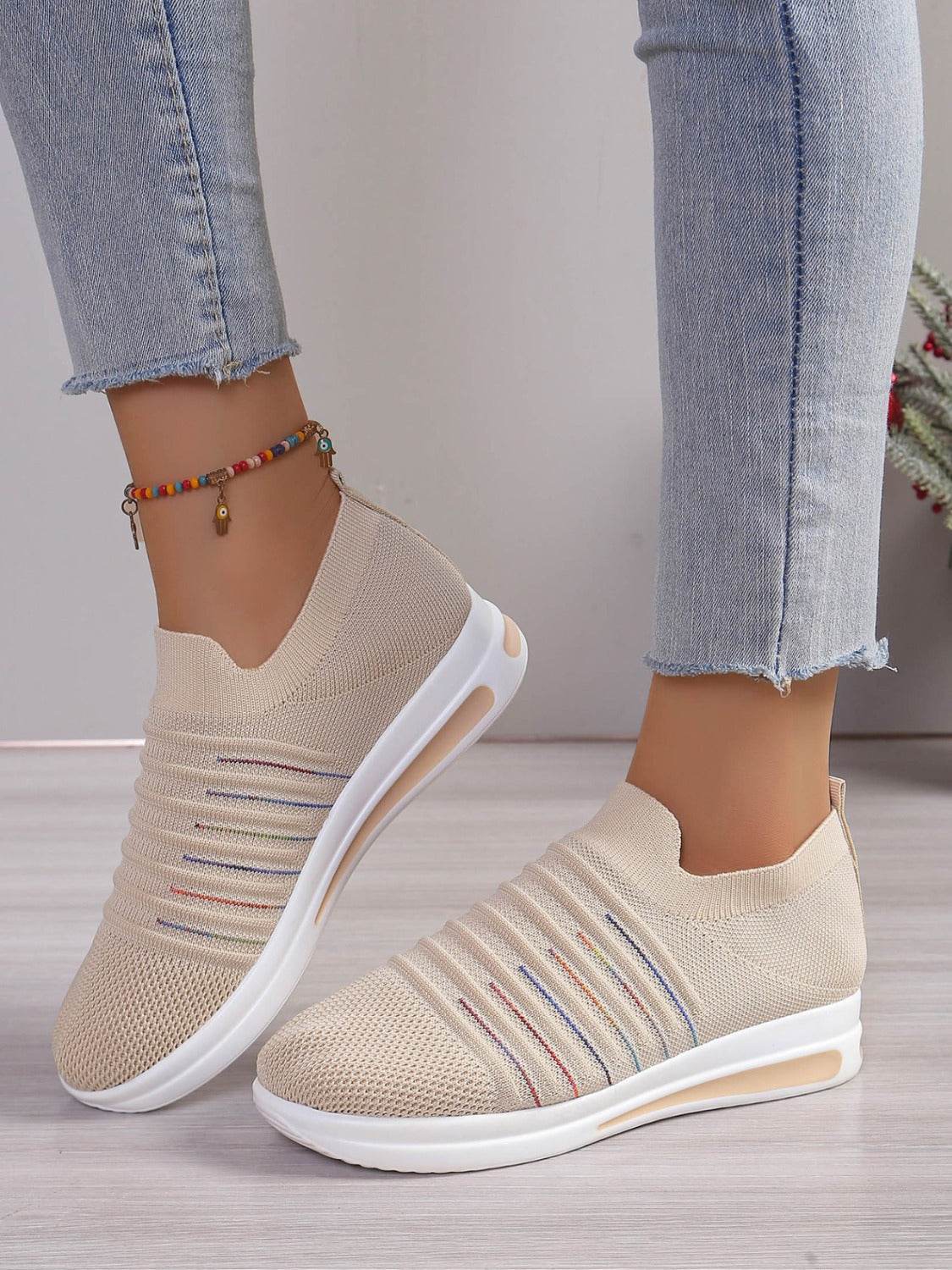 Breathable Mesh Wedge Sneakers - Delanoir