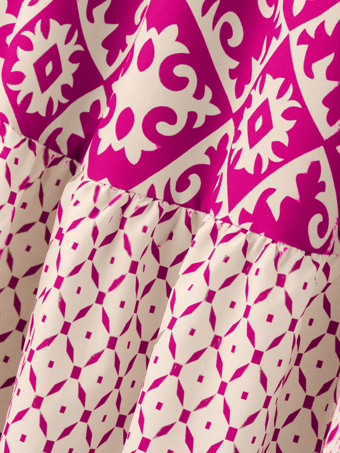 Geometric Elastic Waist Maxi Skirt - Delanoir