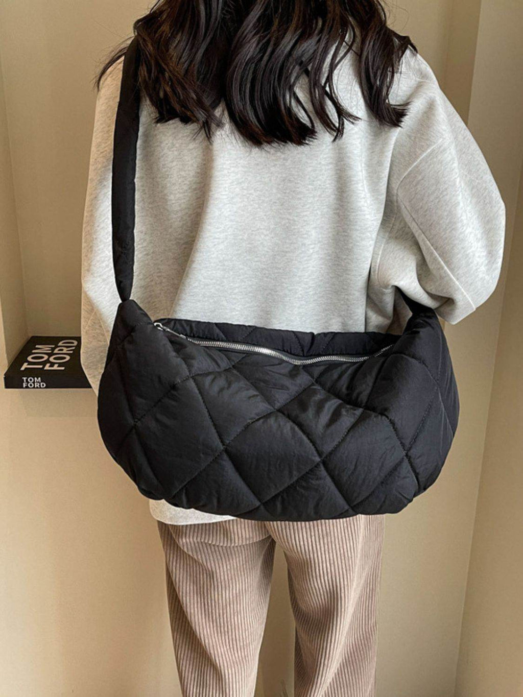 Quilted Polyester Crossbody Bag - Delanoir
