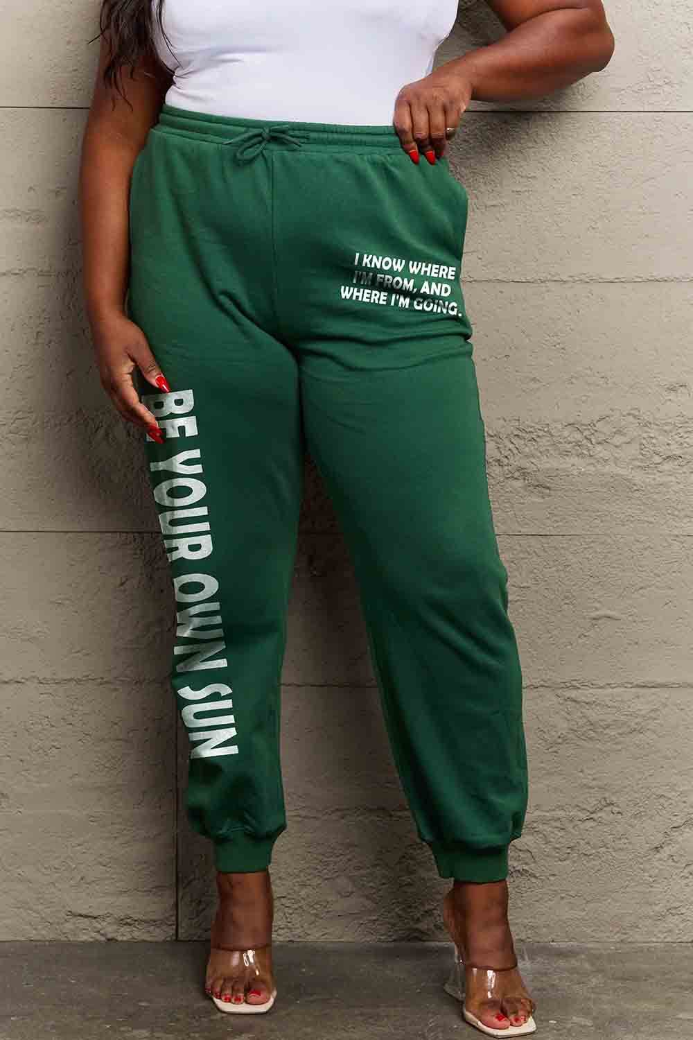 Simply Love Full Size BE YOUR OWN SUN Graphic Sweatpants - Delanoir