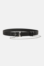 PU Leather Alloy Chain Belt - Delanoir