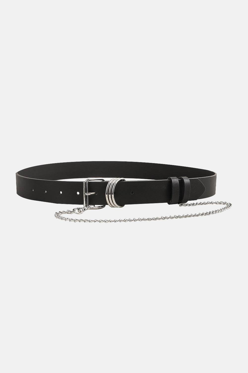 PU Leather Alloy Chain Belt - Delanoir