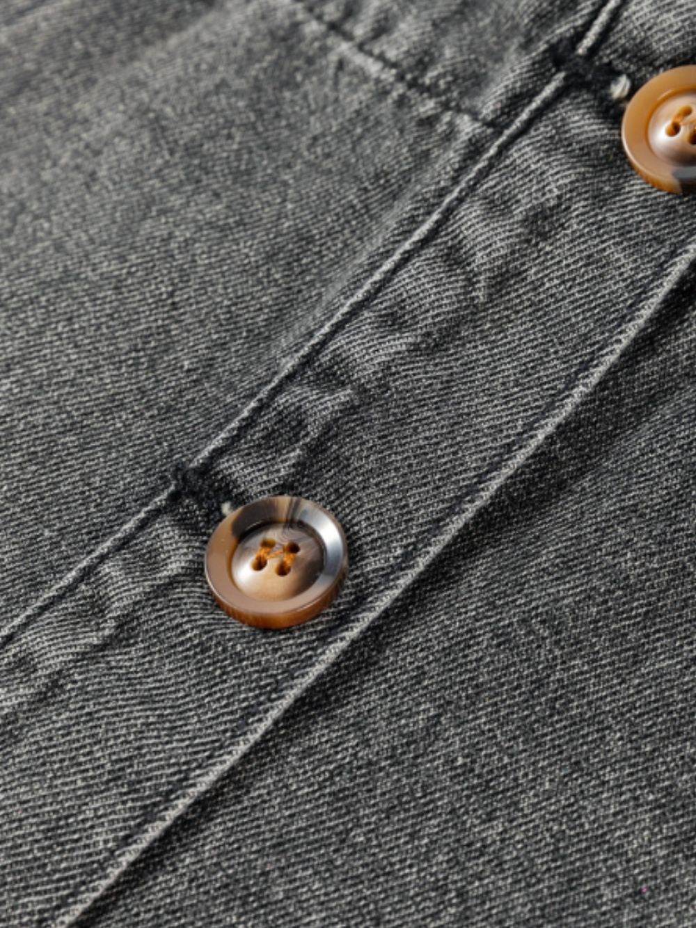 Wide Strap Button Down Denim Overall Dress - Delanoir