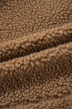 Drawstring Fleece Zip Up Hooded Jacket - Delanoir