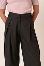 Mittoshop Deep Pleated High Waisted Wide Leg Pants - Delanoir
