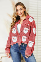 Santa Sequin Raw Hem Jacket - Delanoir