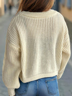 Tied Dropped Shoulder Long Sleeve Cardigan - Delanoir