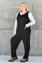 Double Take Full Size Sleeveless Straight Jumpsuit - Delanoir