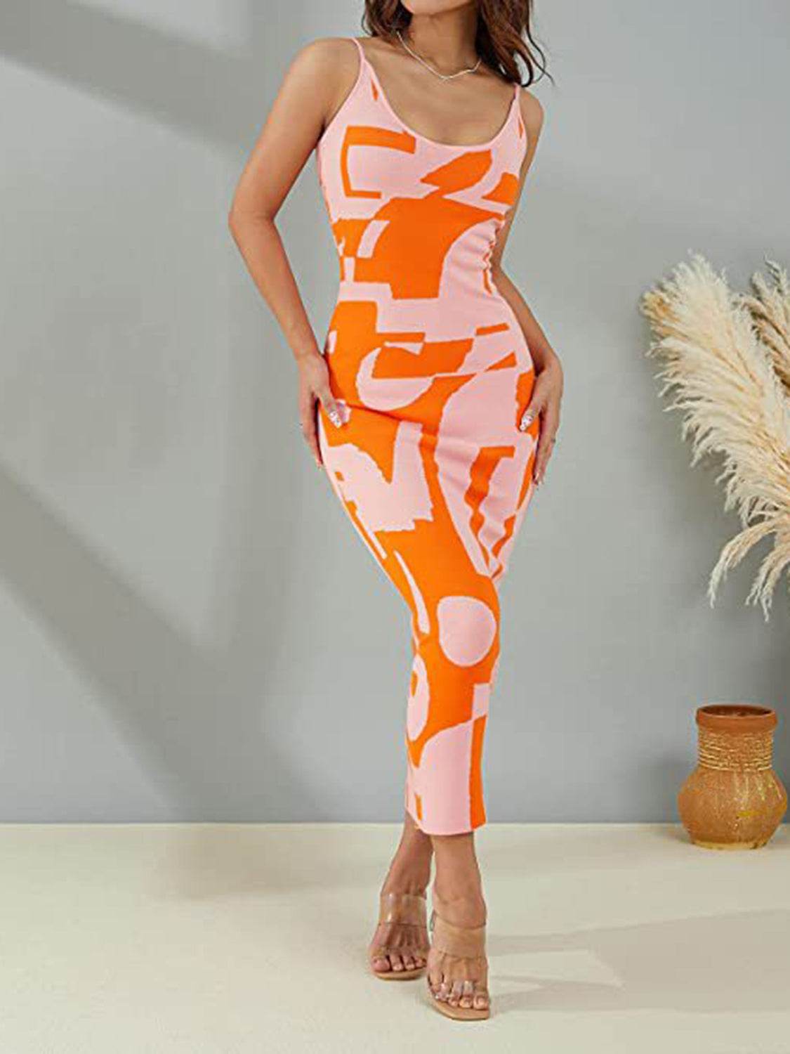 Spaghetti Strap Maxi Sweater Dress - Delanoir