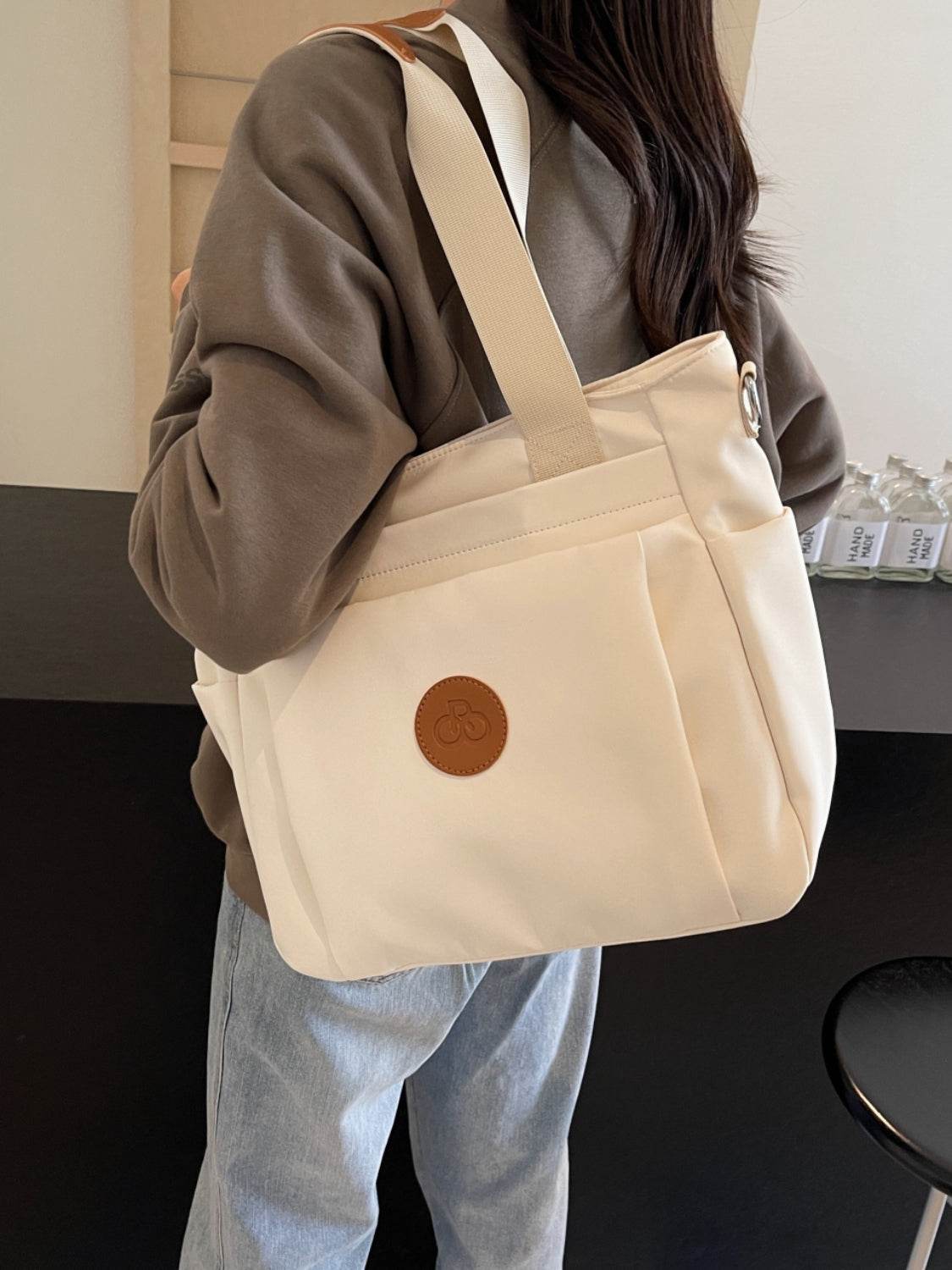 Nylon Solid Color Tote Bag - Delanoir