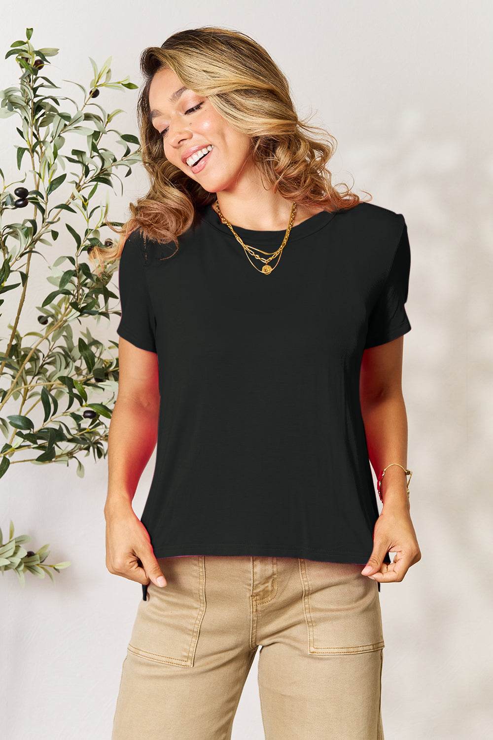 Basic Bae Full Size Round Neck Short Sleeve T-Shirt - Delanoir
