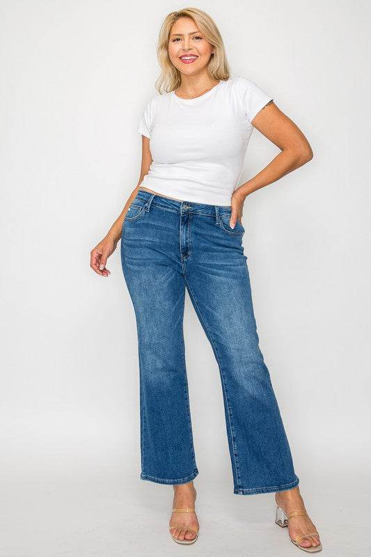 bytos Full Size Cat's Whiskers Mid Rise Ankle Jeans - Delanoir
