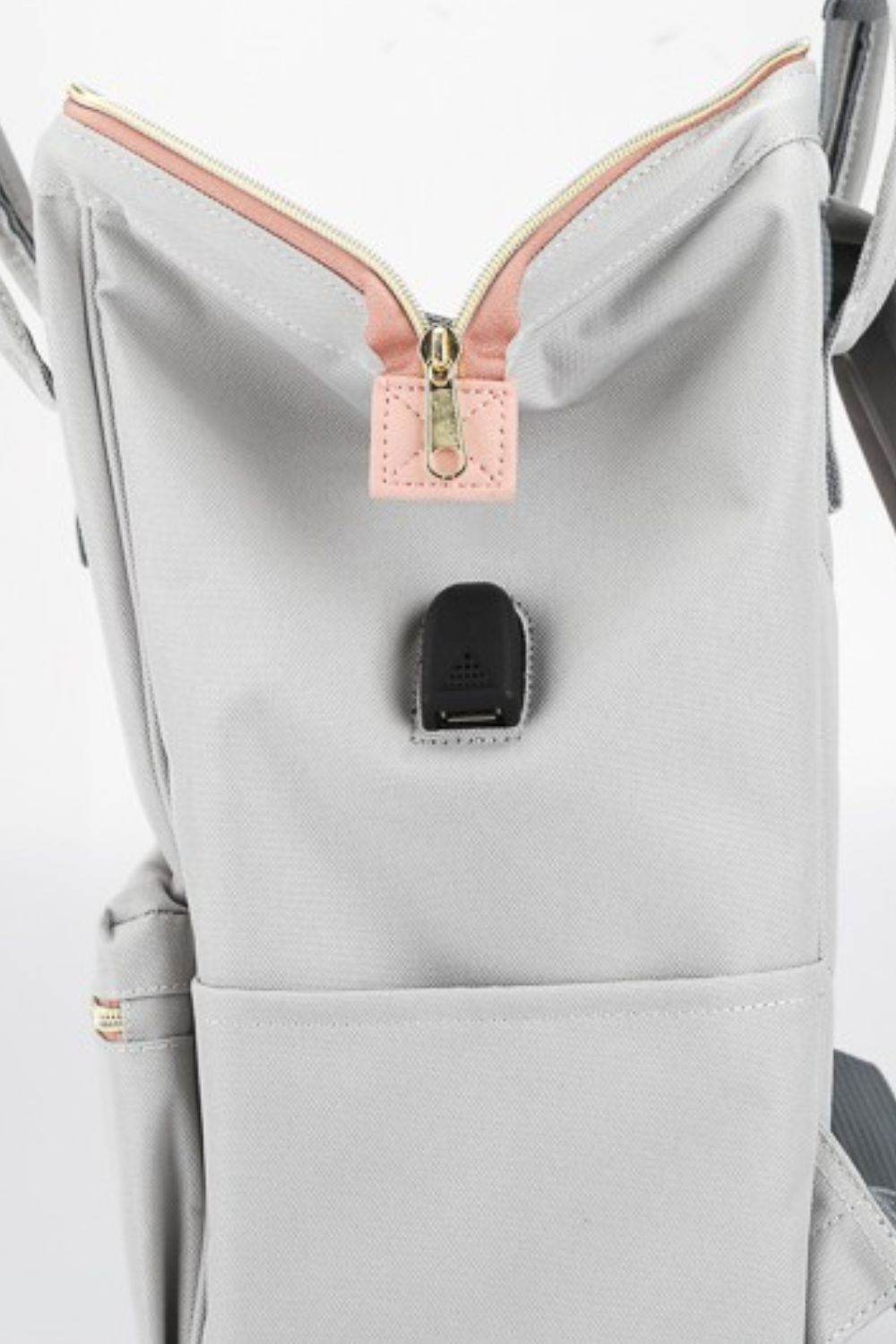Himawari Contrast Waterproof Canvas Backpack Bag with Side Pockets - Delanoir