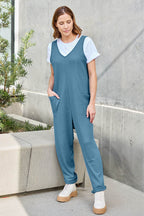 Double Take Full Size Sleeveless Straight Jumpsuit - Delanoir