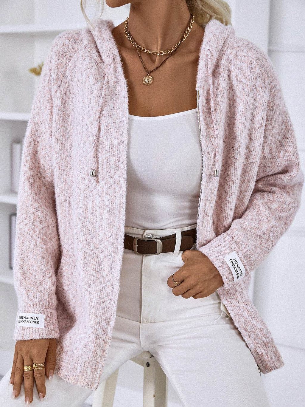 Zip-Up Hooded Sweater - Delanoir