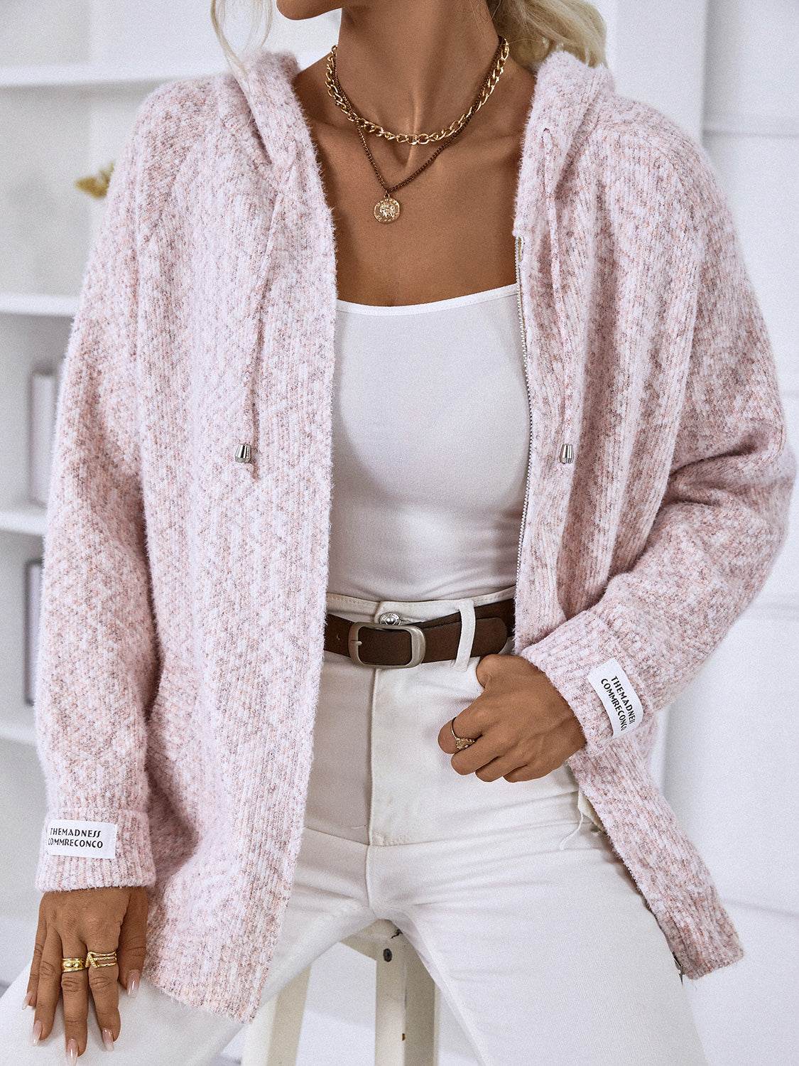 Zip-Up Hooded Sweater - Delanoir