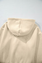 Half Snap Long Sleeve Hooded Top and Pants Set - Delanoir