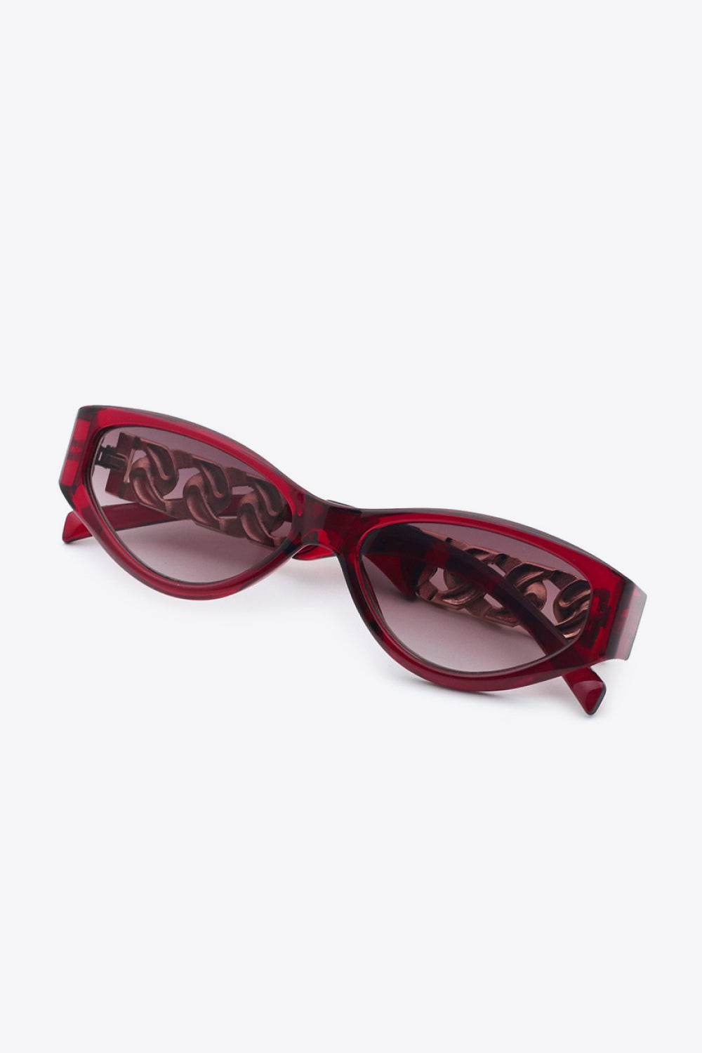 Chain Detail Temple Cat Eye Sunglasses - Delanoir