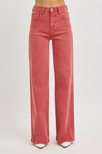RISEN Full Size High Rise Tummy Control Wide Leg Jeans - Delanoir