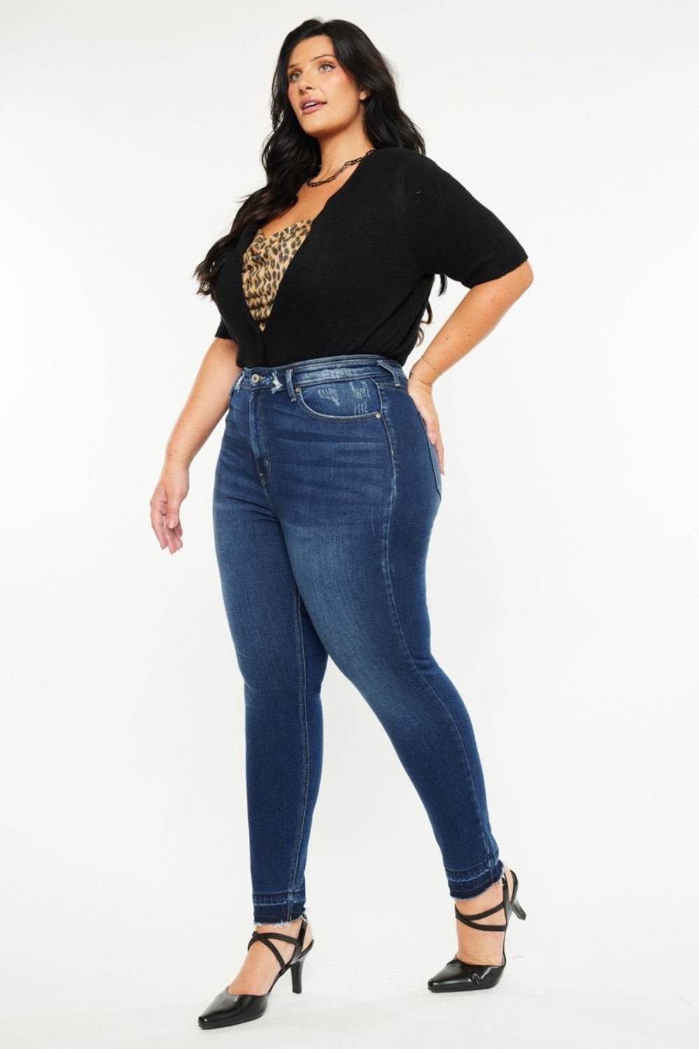 Kancan Full Size High Rise Ankle Skinny Jeans - Delanoir