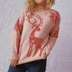 Reindeer and Snowflake Pattern Sweater - Delanoir