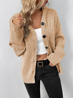 Button-Down Long Sleeve Hooded Sweater - Delanoir