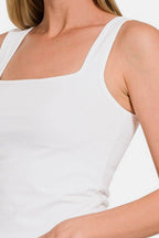 Zenana Square Neck Cropped Tank - Delanoir