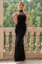Lace Detail Sleeveless Maxi Dress - Delanoir