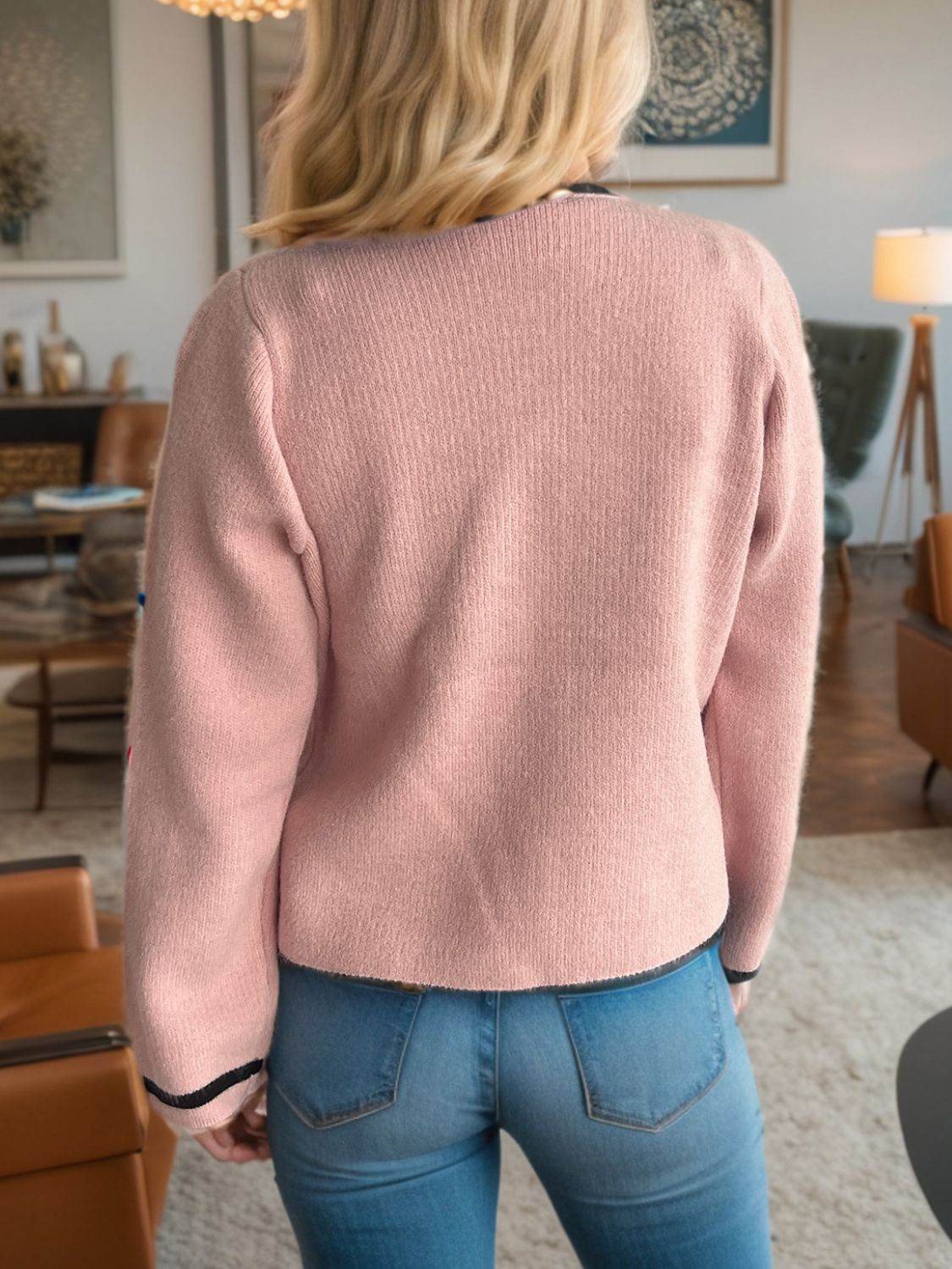 Button Down Long Sleeve Cardigan - Delanoir