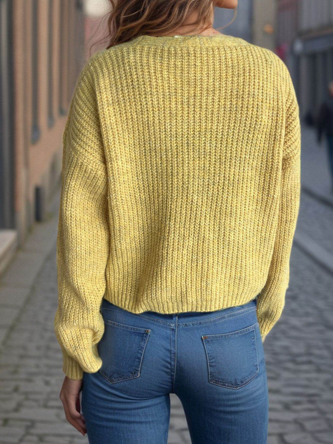Button Down Long Sleeve Cardigan - Delanoir