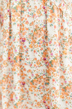 Printed V-Neck Balloon Sleeve Mini Dress - Delanoir